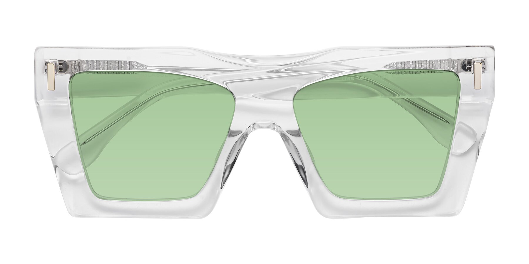 Folded Front of Tree in Clear with Medium Green Tinted Lenses