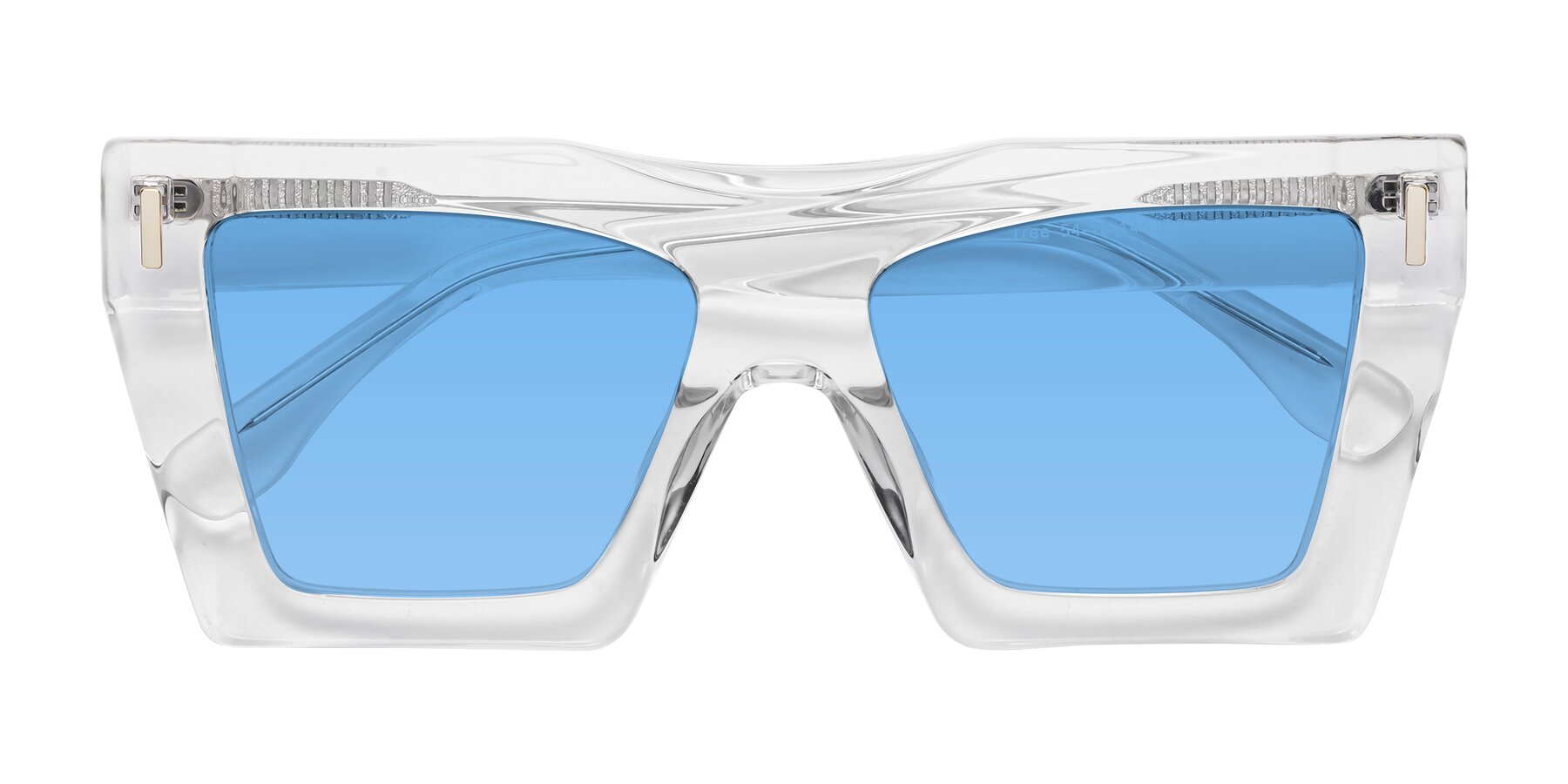 Folded Front of Tree in Clear with Medium Blue Tinted Lenses