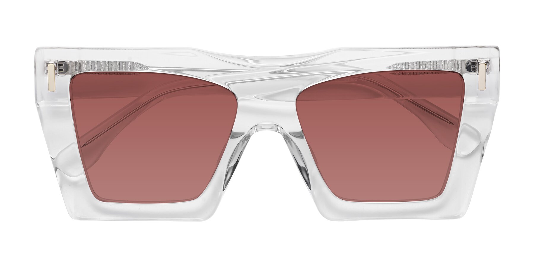 Folded Front of Tree in Clear with Garnet Tinted Lenses