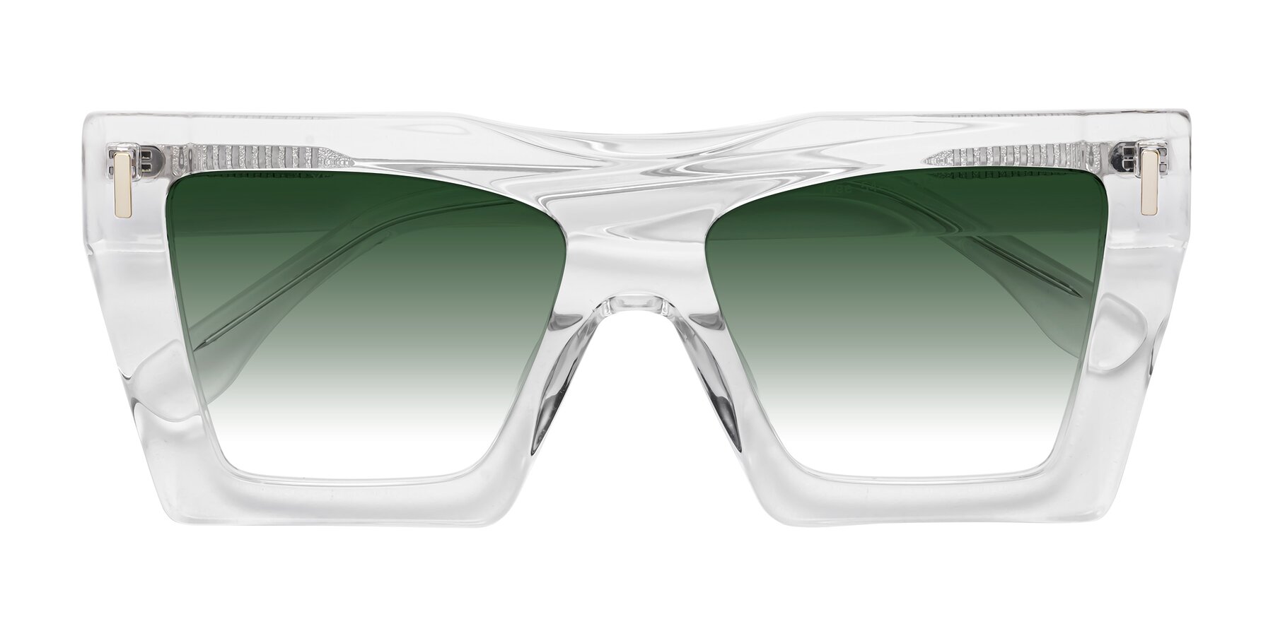 Folded Front of Tree in Clear with Green Gradient Lenses