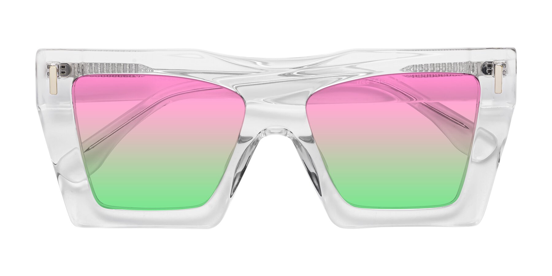 Folded Front of Tree in Clear with Pink / Green Gradient Lenses