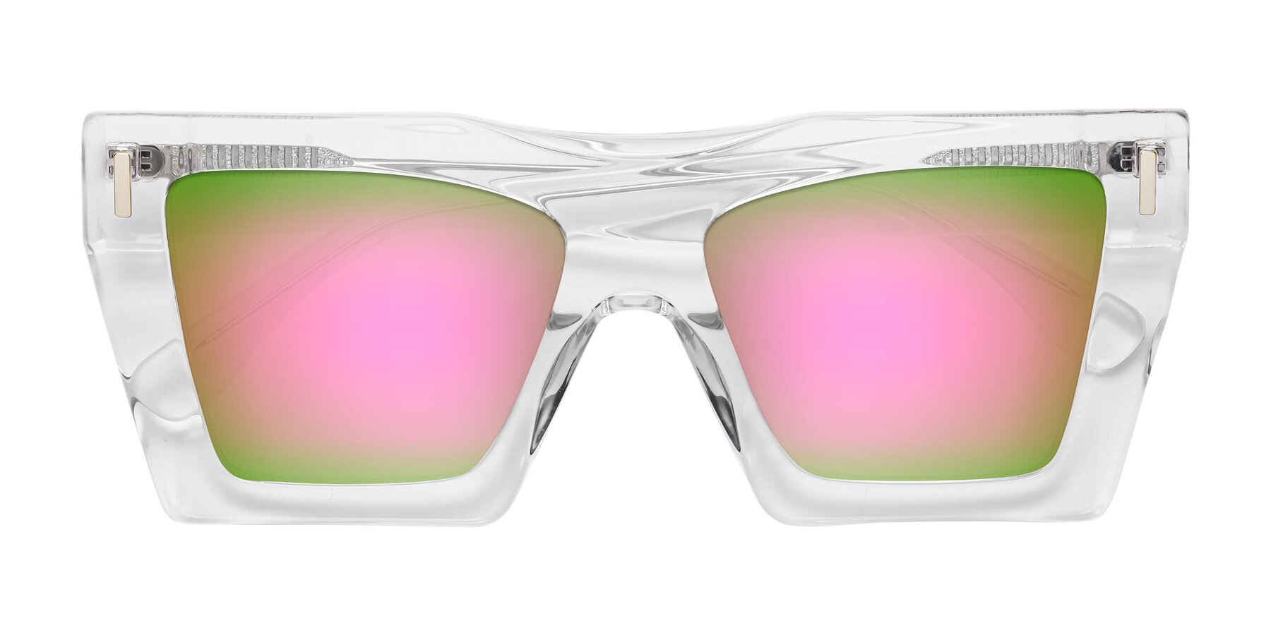 Folded Front of Tree in Clear with Pink Mirrored Lenses