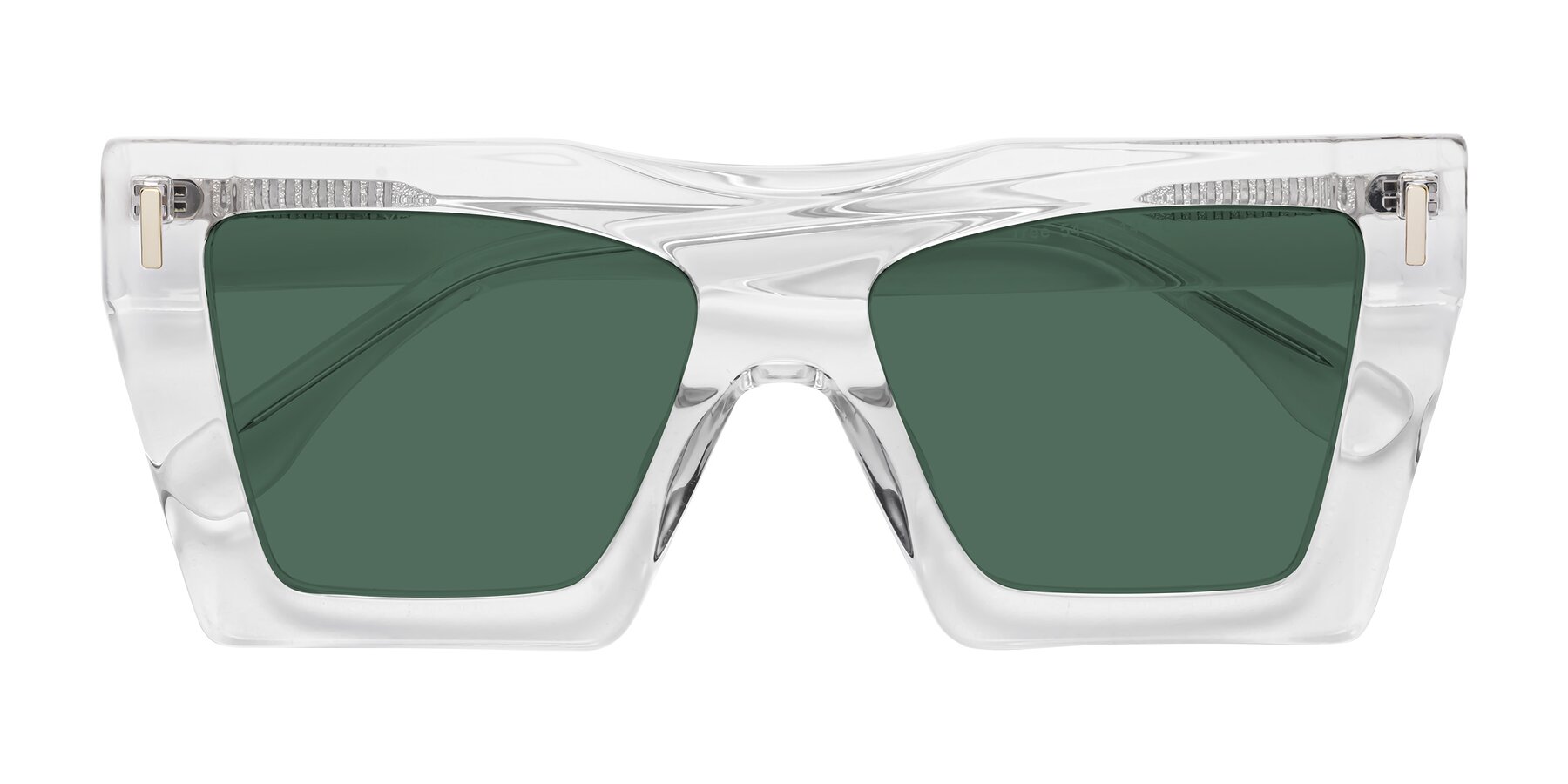 Folded Front of Tree in Clear with Green Polarized Lenses