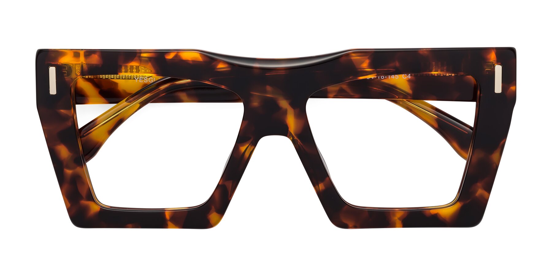 Folded Front of Tree in Tortoise with Clear Reading Eyeglass Lenses