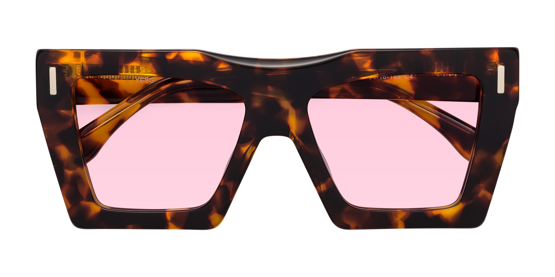 Folded Front of Tree in Tortoise with Light Pink Tinted Lenses