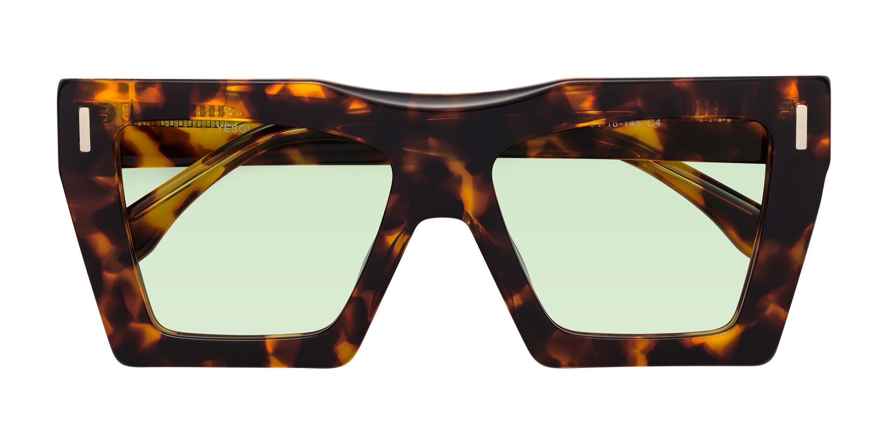 Folded Front of Tree in Tortoise with Light Green Tinted Lenses