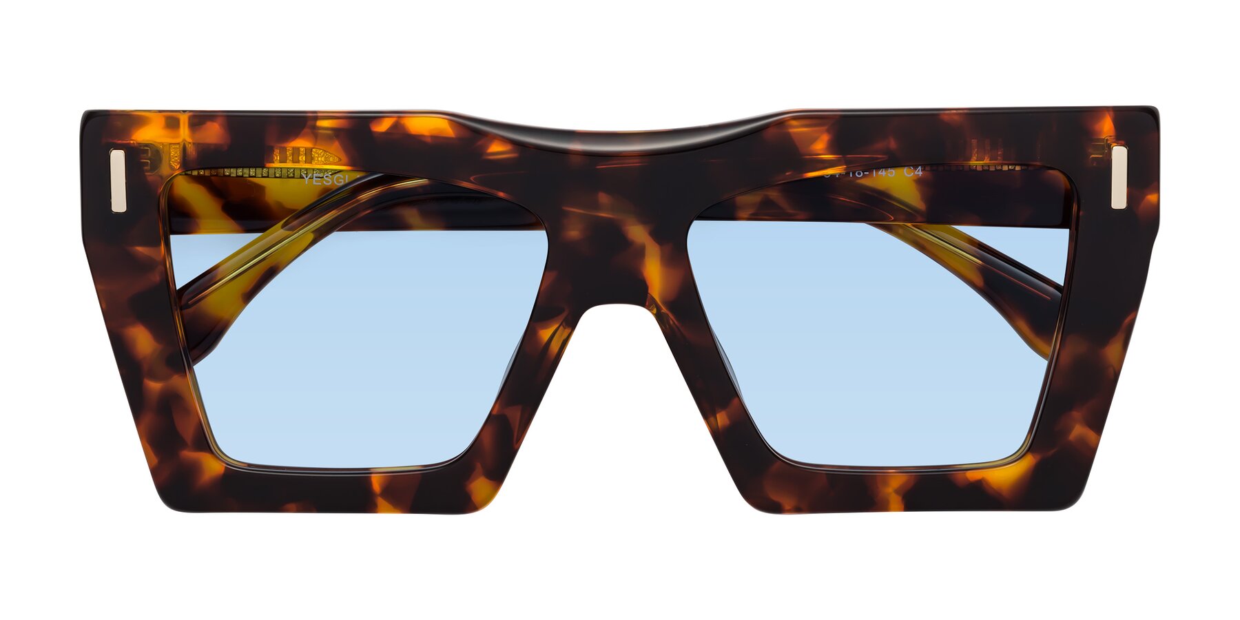 Folded Front of Tree in Tortoise with Light Blue Tinted Lenses