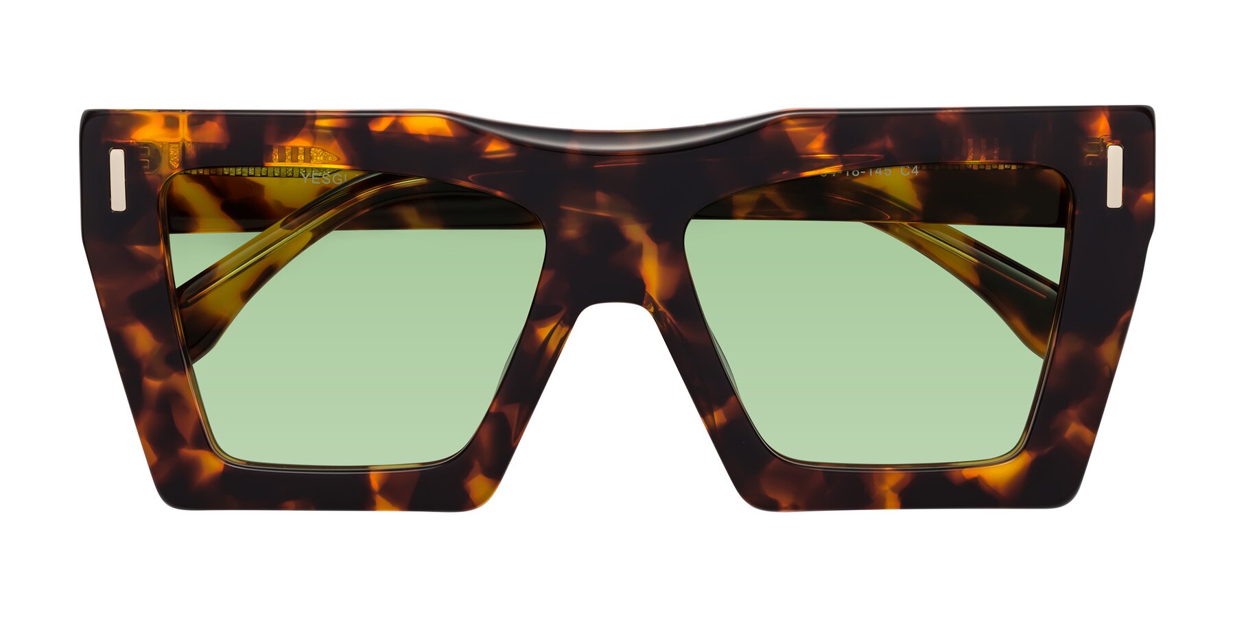 Folded Front of Tree in Tortoise with Medium Green Tinted Lenses