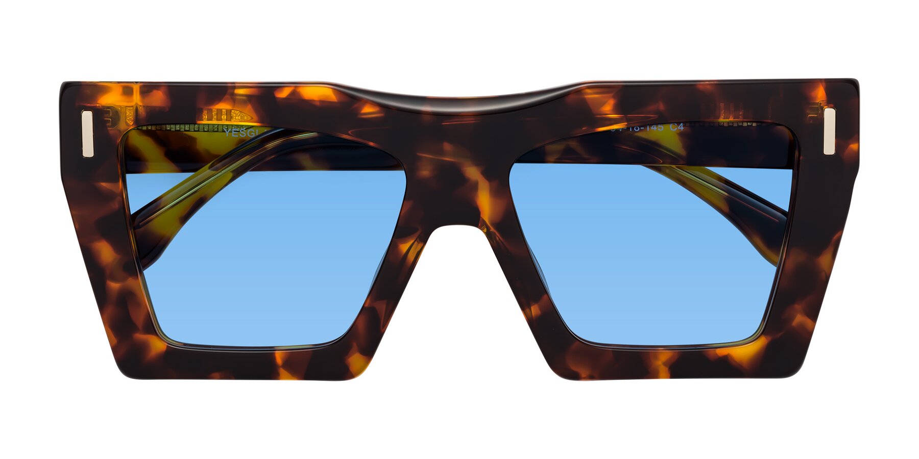 Folded Front of Tree in Tortoise with Medium Blue Tinted Lenses