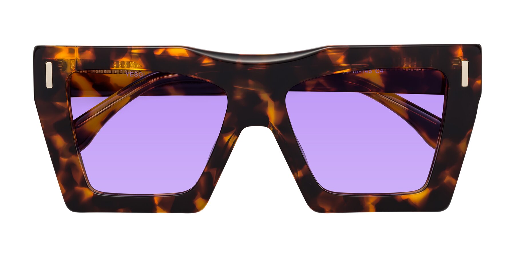 Folded Front of Tree in Tortoise with Medium Purple Tinted Lenses