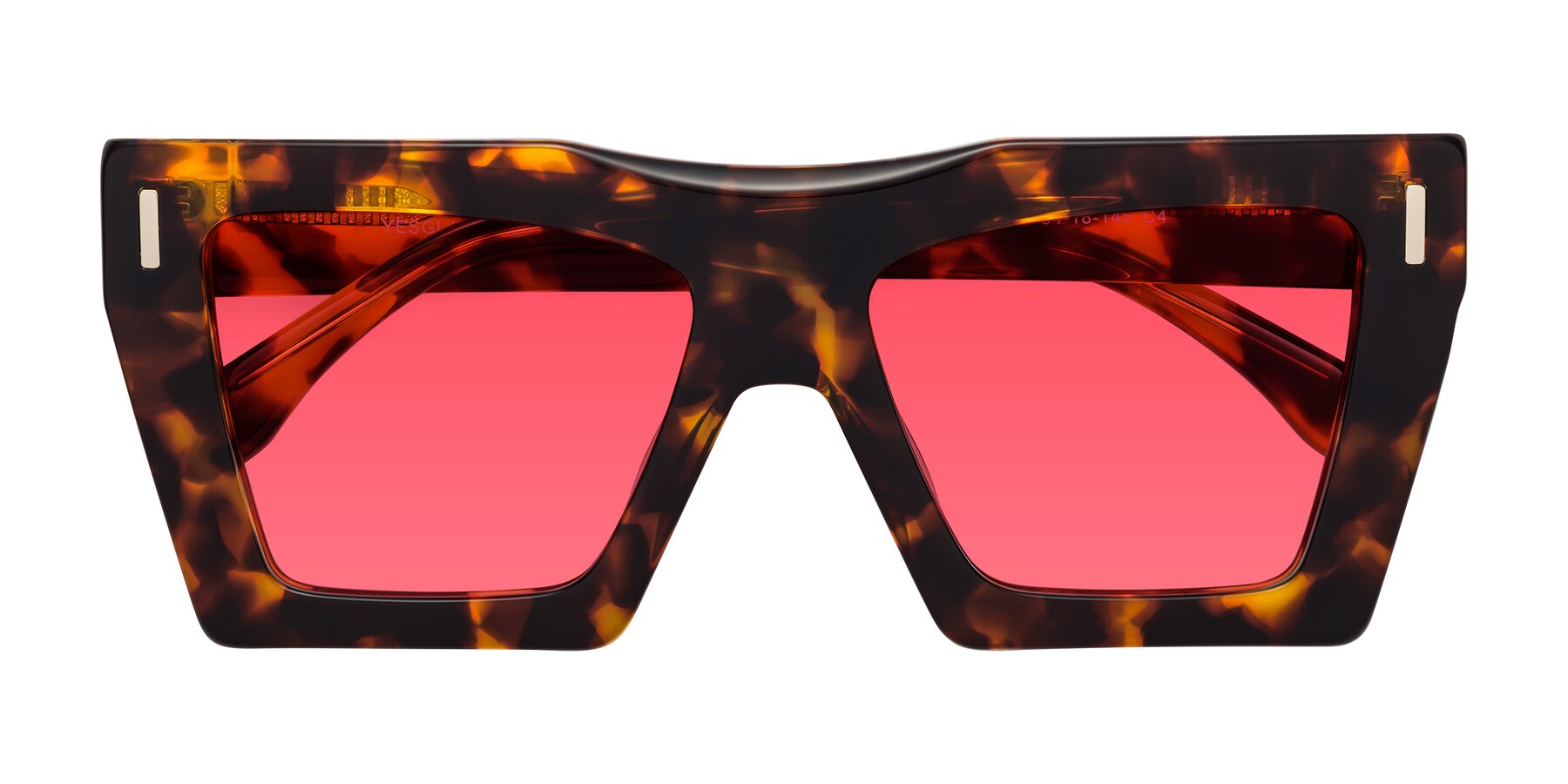 Folded Front of Tree in Tortoise with Red Tinted Lenses