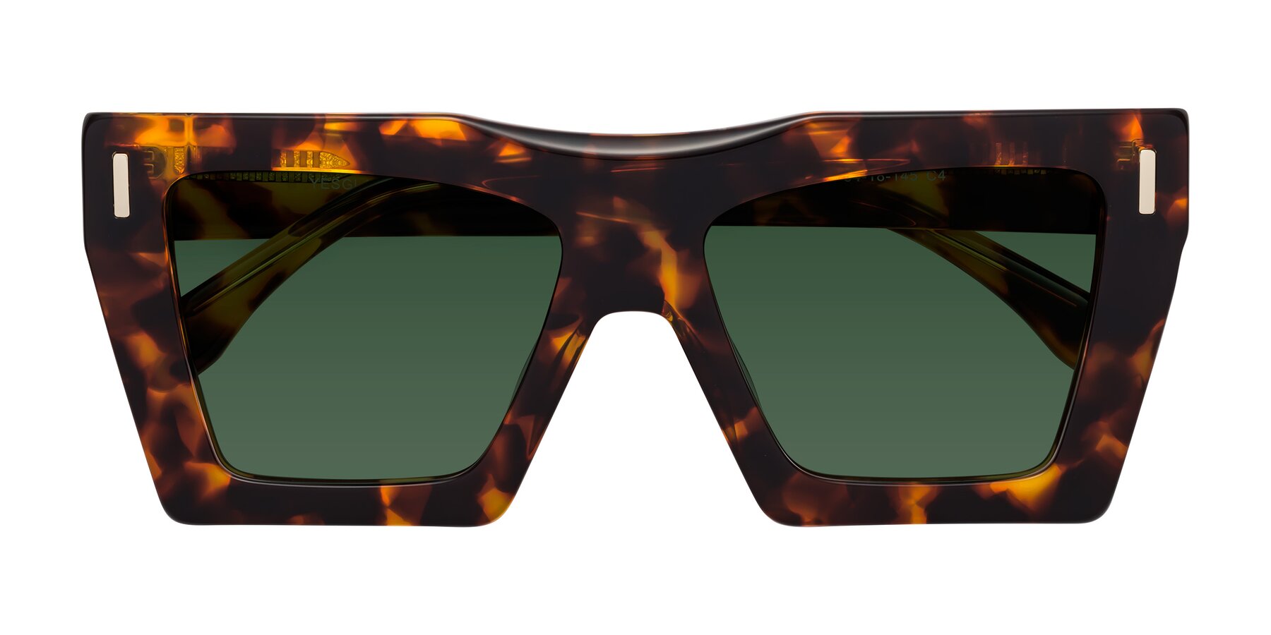 Folded Front of Tree in Tortoise with Green Tinted Lenses