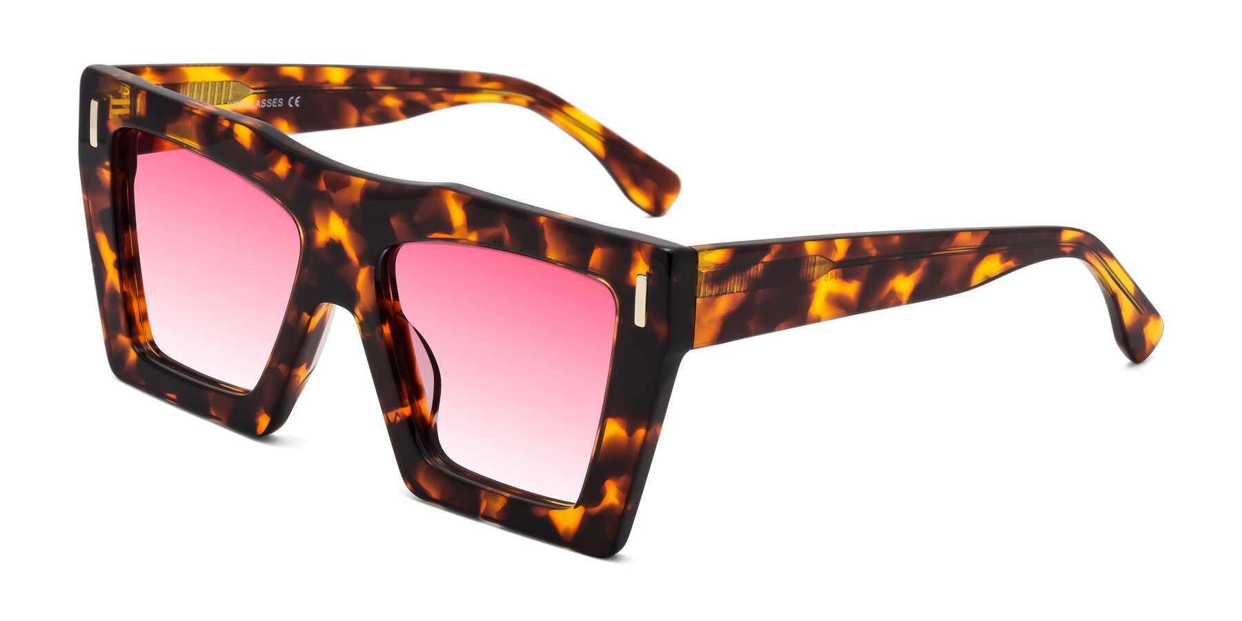 Angle of Tree in Tortoise with Pink Gradient Lenses