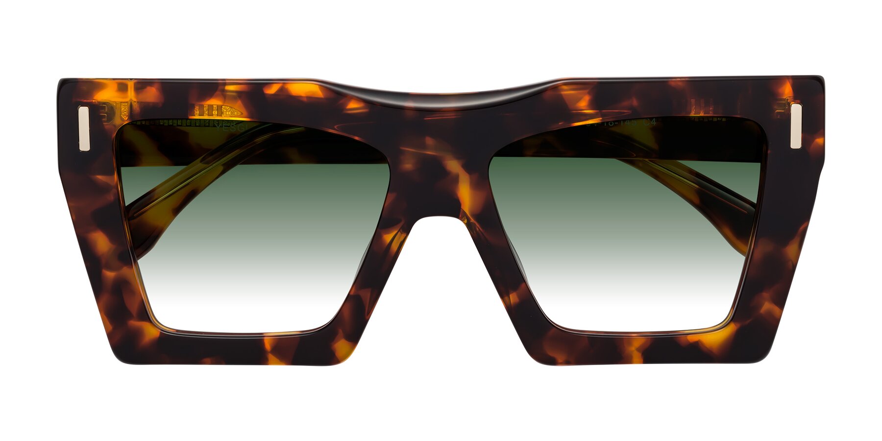 Folded Front of Tree in Tortoise with Green Gradient Lenses