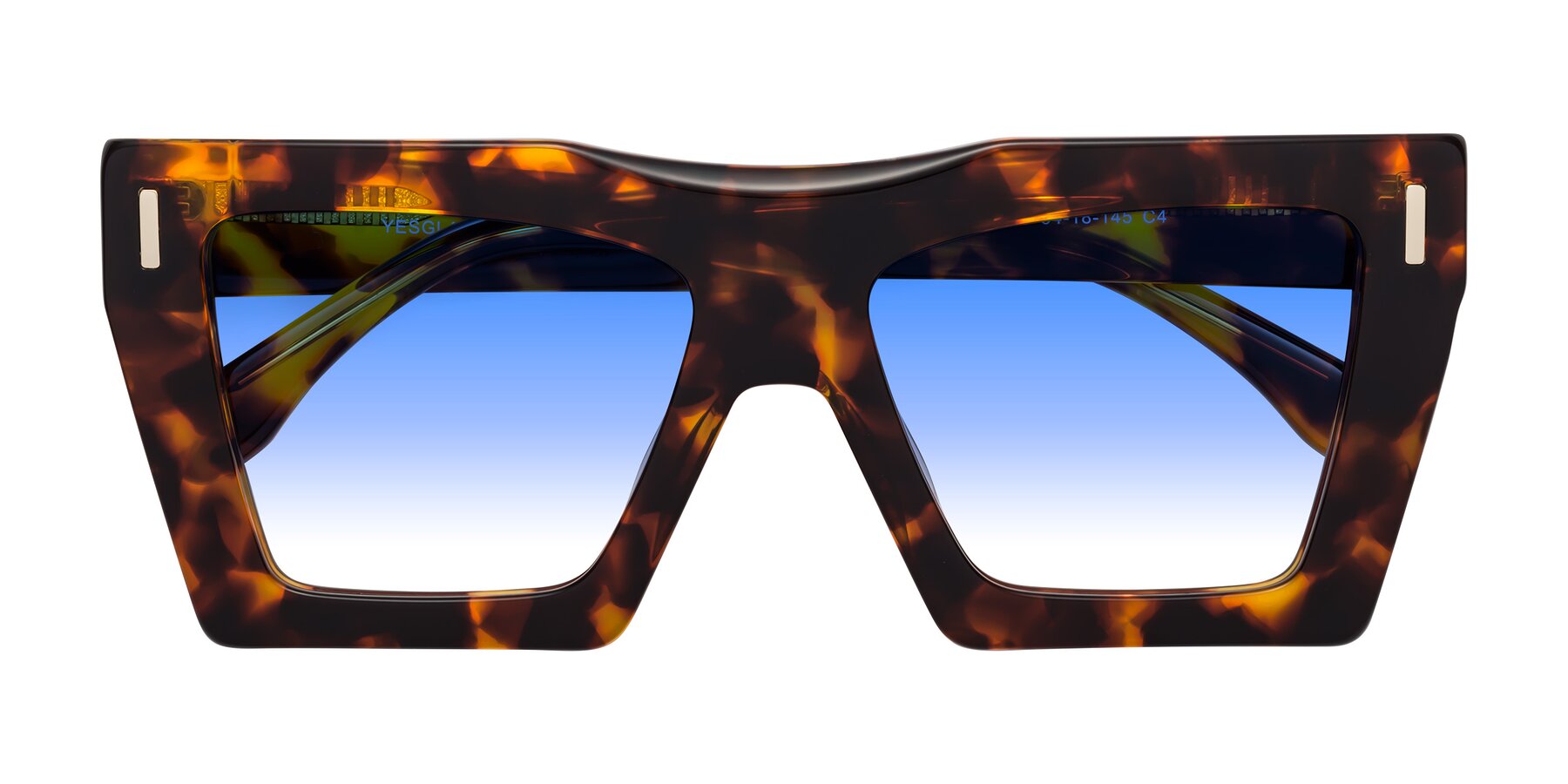 Folded Front of Tree in Tortoise with Blue Gradient Lenses