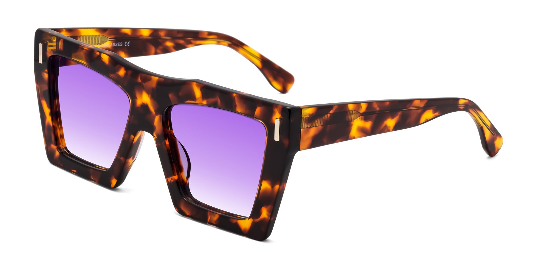 Angle of Tree in Tortoise with Purple Gradient Lenses