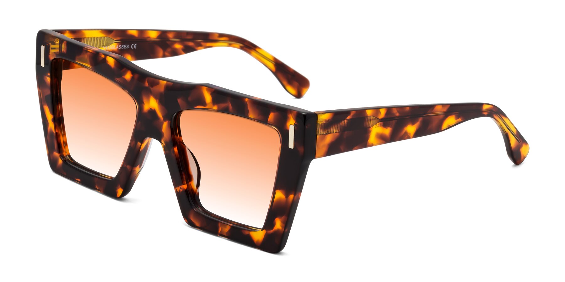 Angle of Tree in Tortoise with Orange Gradient Lenses