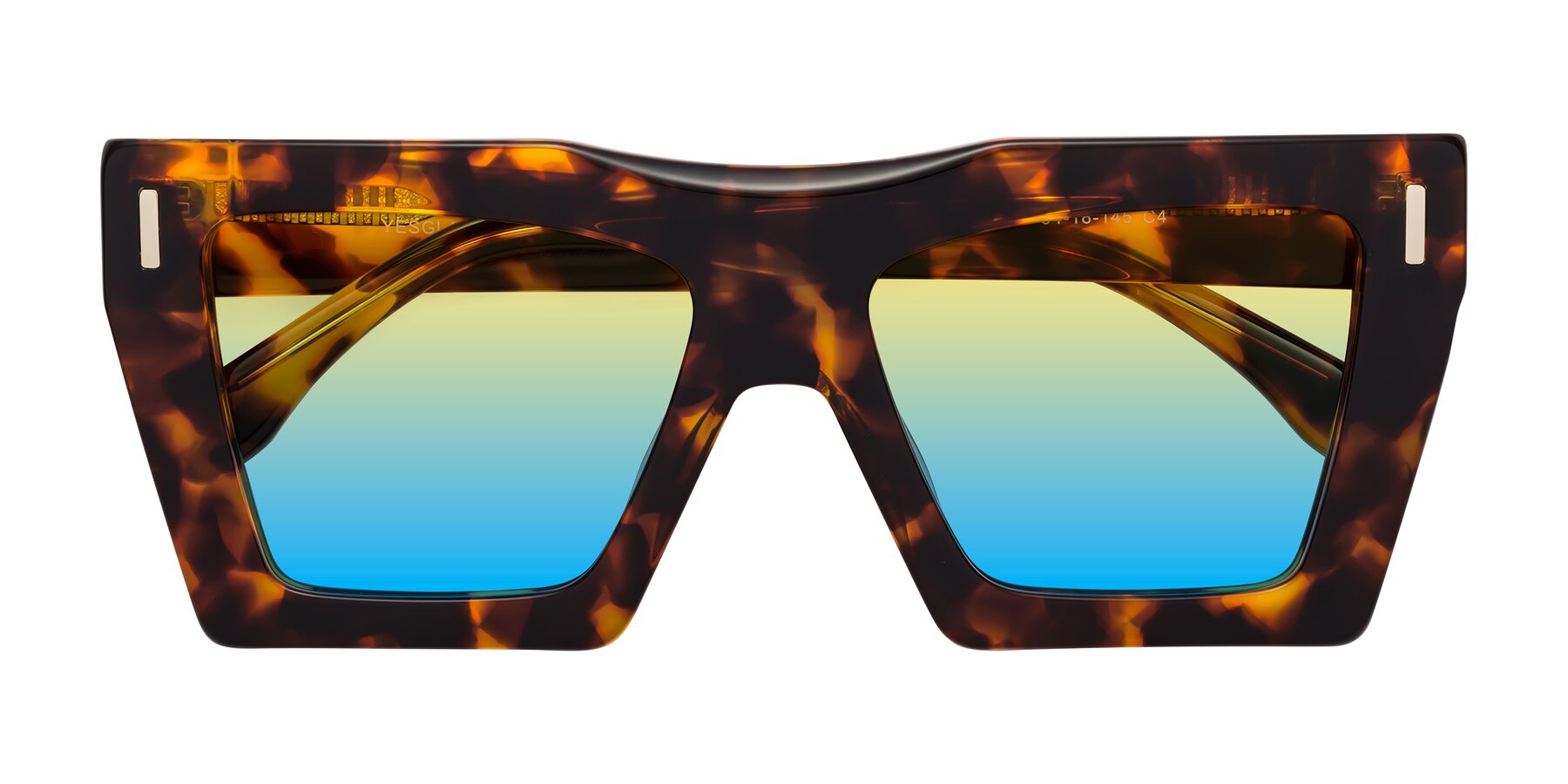 Folded Front of Tree in Tortoise with Yellow / Blue Gradient Lenses