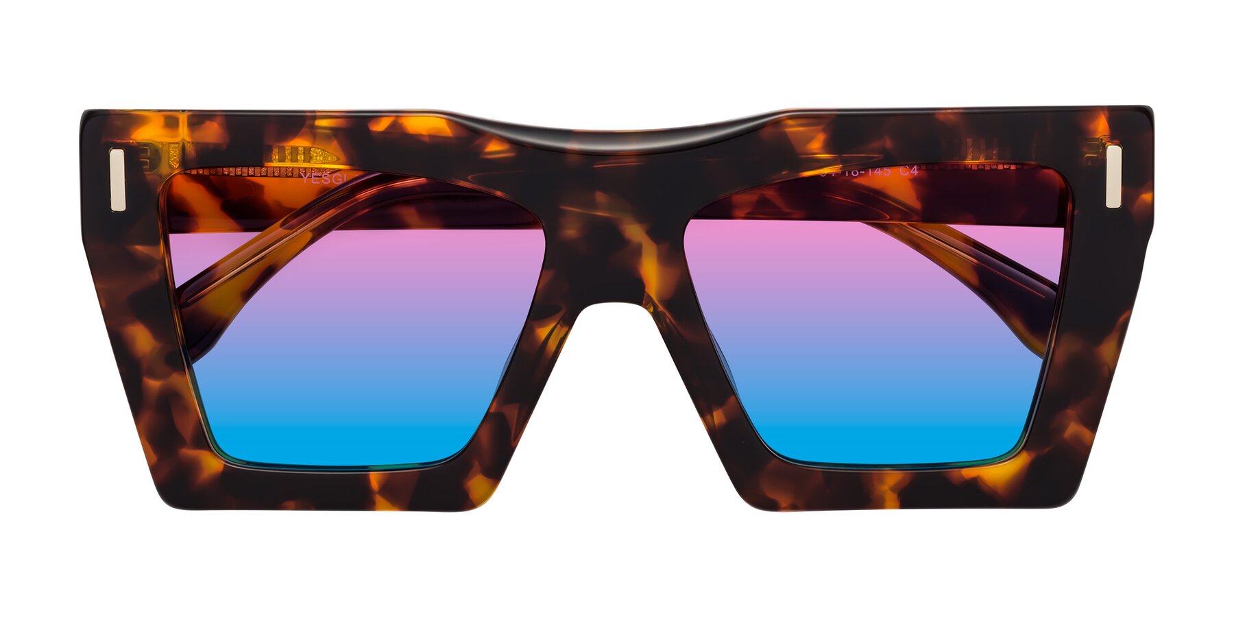 Folded Front of Tree in Tortoise with Pink / Blue Gradient Lenses