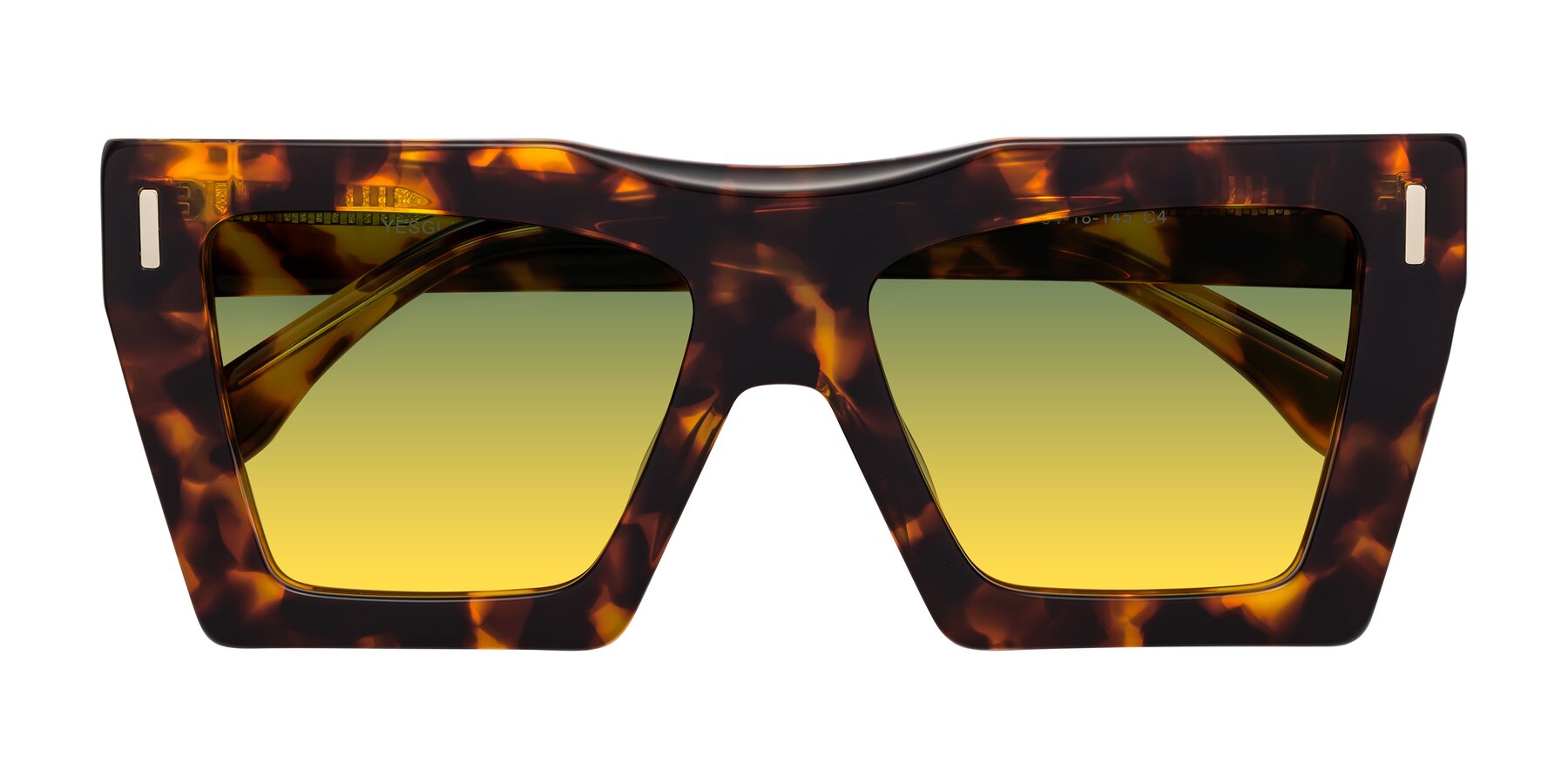 Folded Front of Tree in Tortoise with Green / Yellow Gradient Lenses