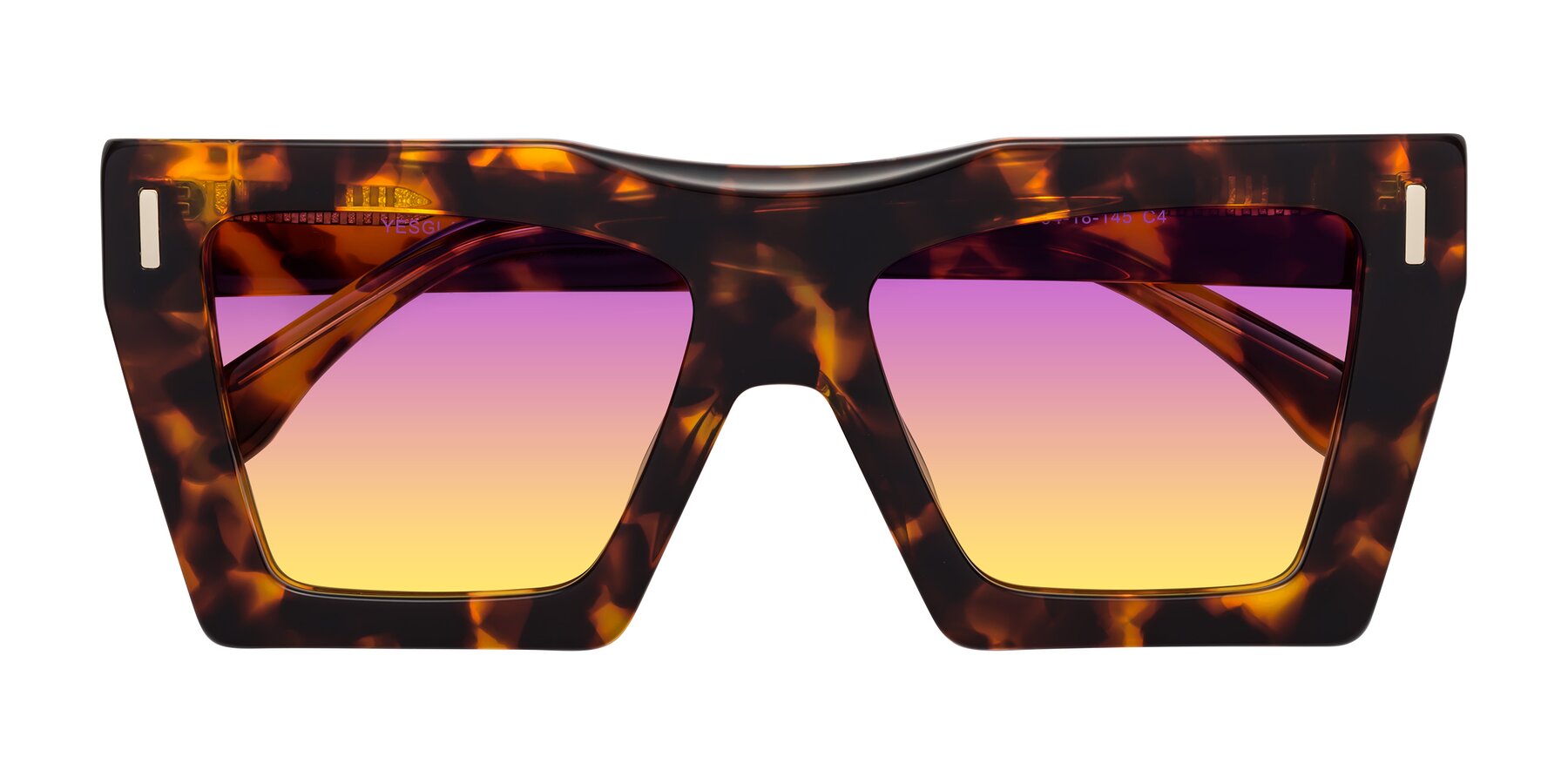 Folded Front of Tree in Tortoise with Purple / Yellow Gradient Lenses