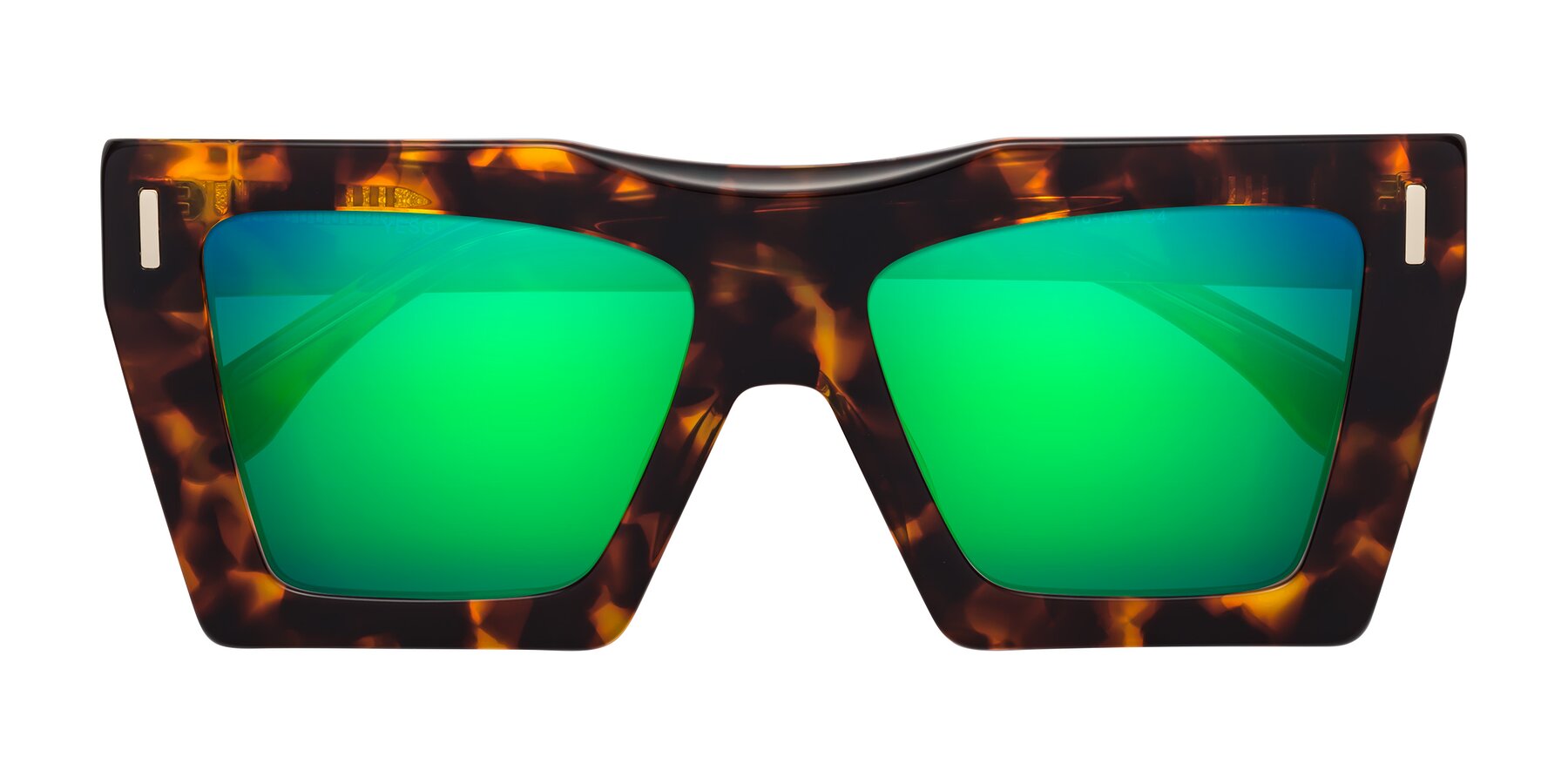 Folded Front of Tree in Tortoise with Green Mirrored Lenses