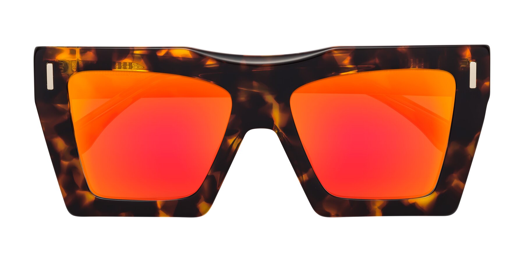 Folded Front of Tree in Tortoise with Red Gold Mirrored Lenses