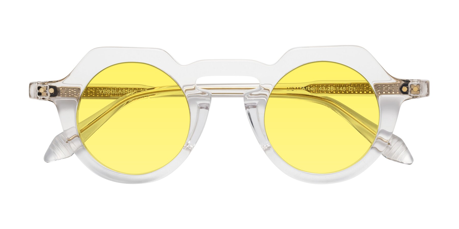 Folded Front of Arbor in Clear with Medium Yellow Tinted Lenses