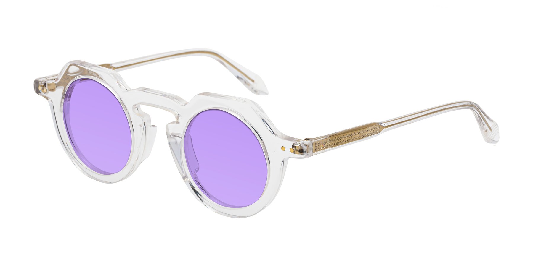 Angle of Arbor in Clear with Medium Purple Tinted Lenses