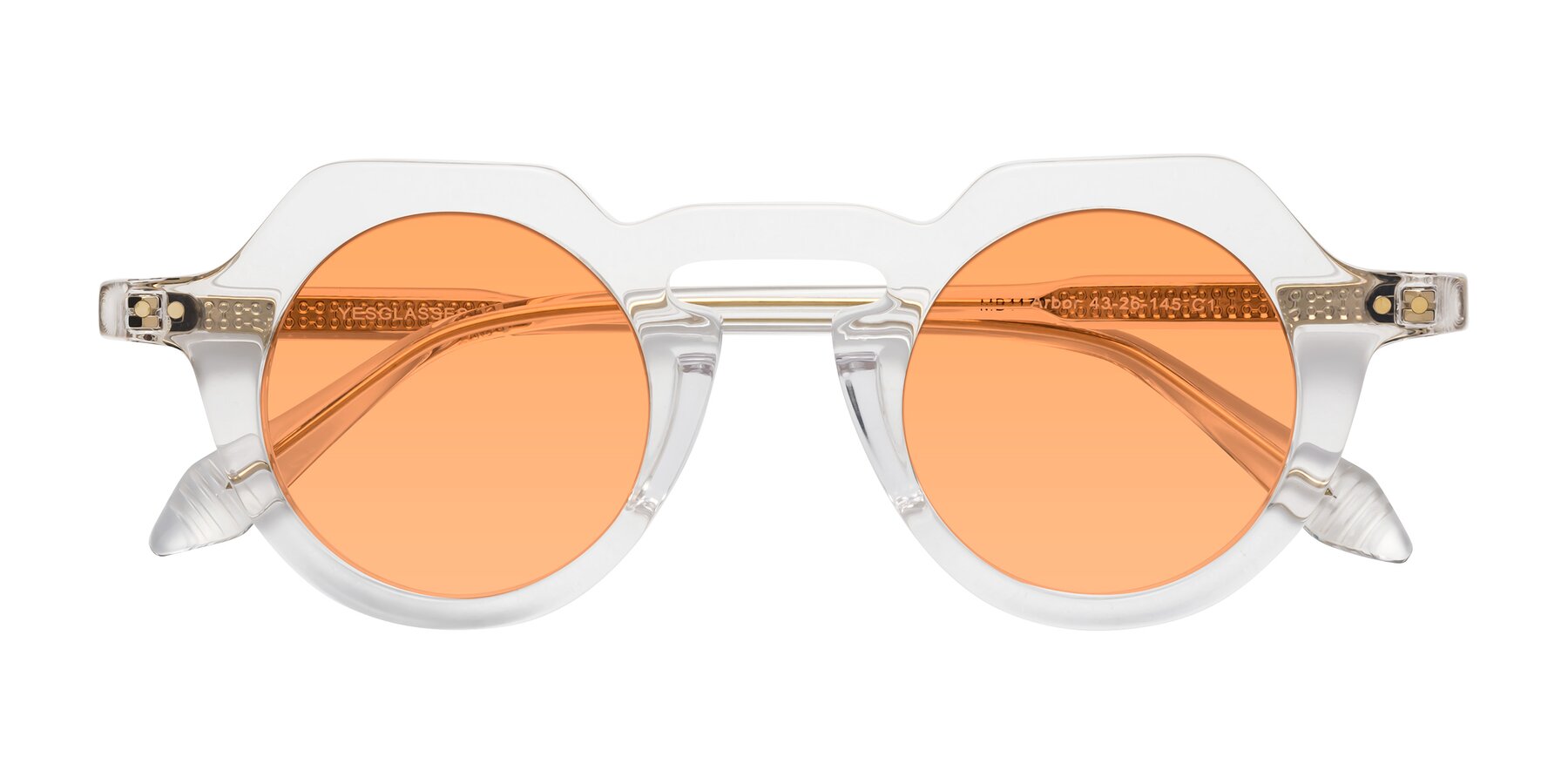 Folded Front of Arbor in Clear with Medium Orange Tinted Lenses