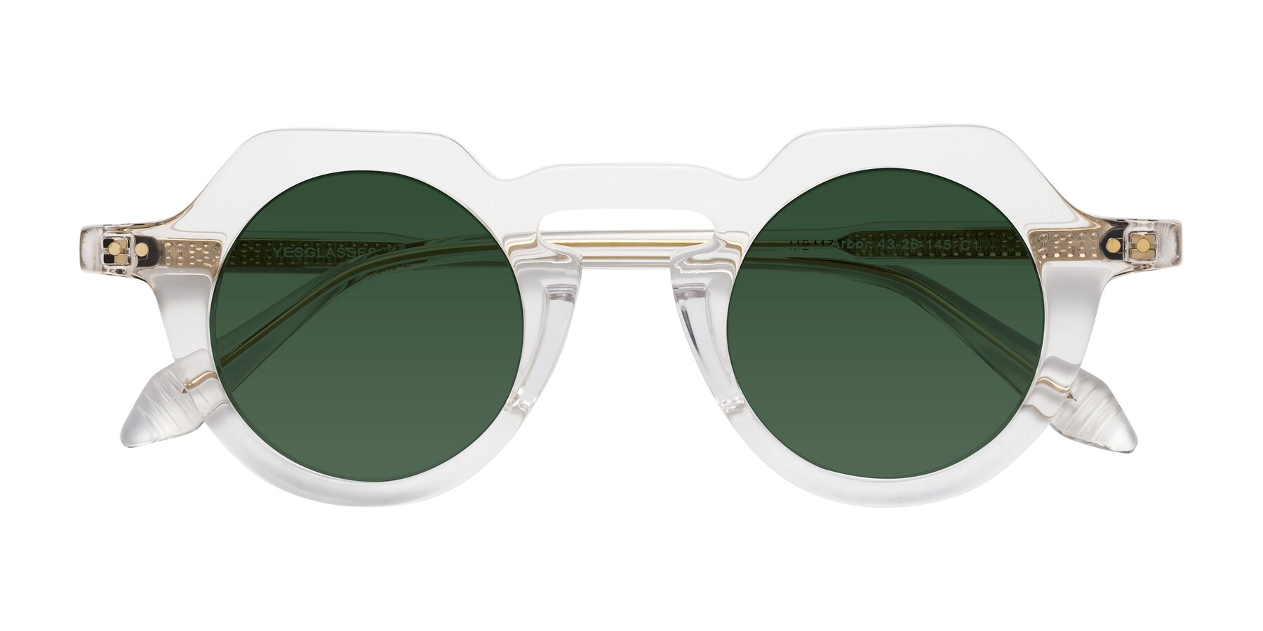 Folded Front of Arbor in Clear with Green Tinted Lenses