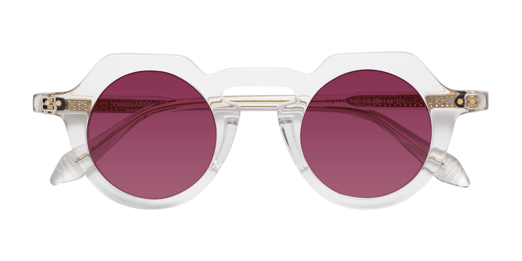 Folded Front of Arbor in Clear with Wine Tinted Lenses