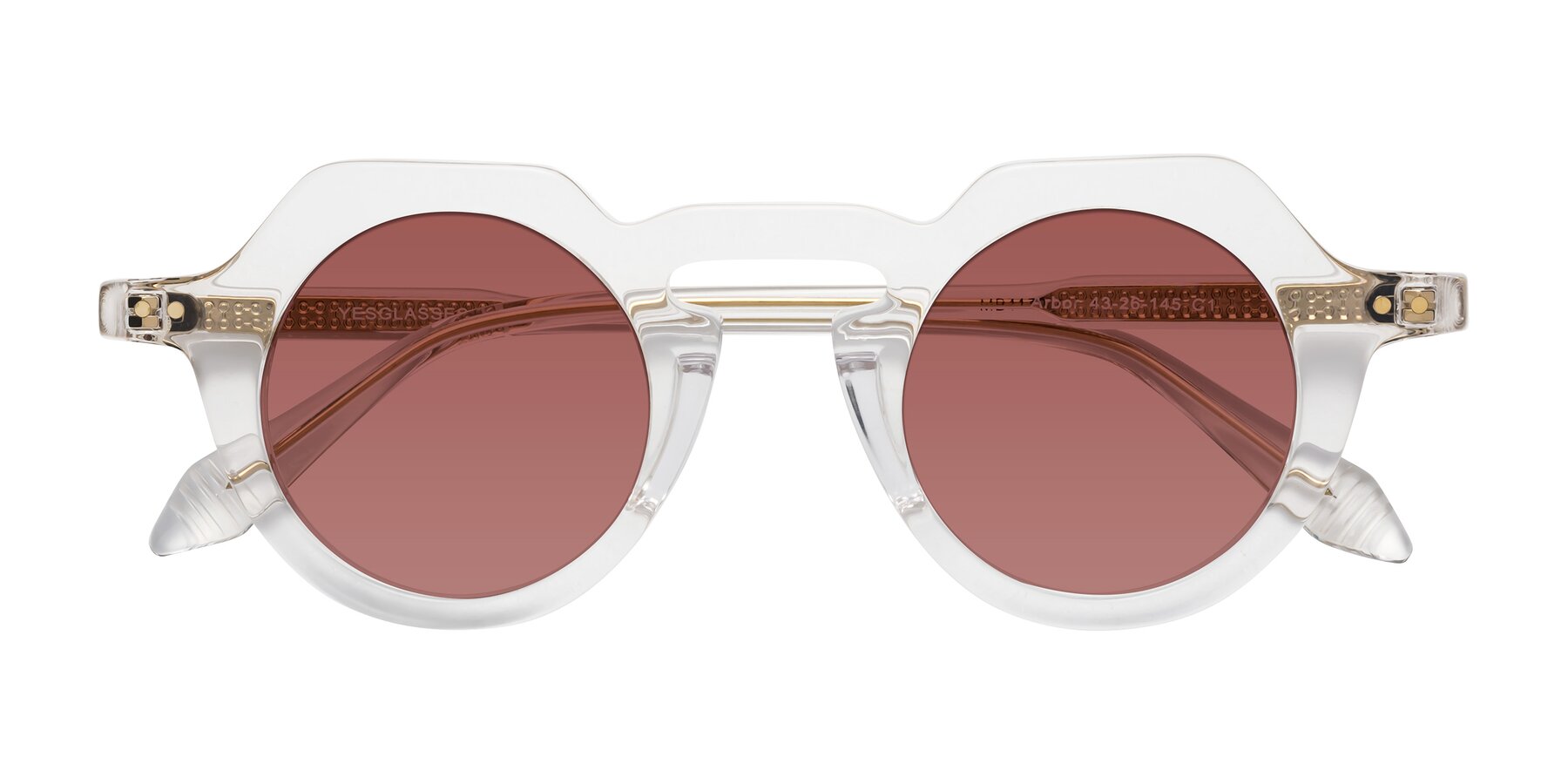 Folded Front of Arbor in Clear with Garnet Tinted Lenses