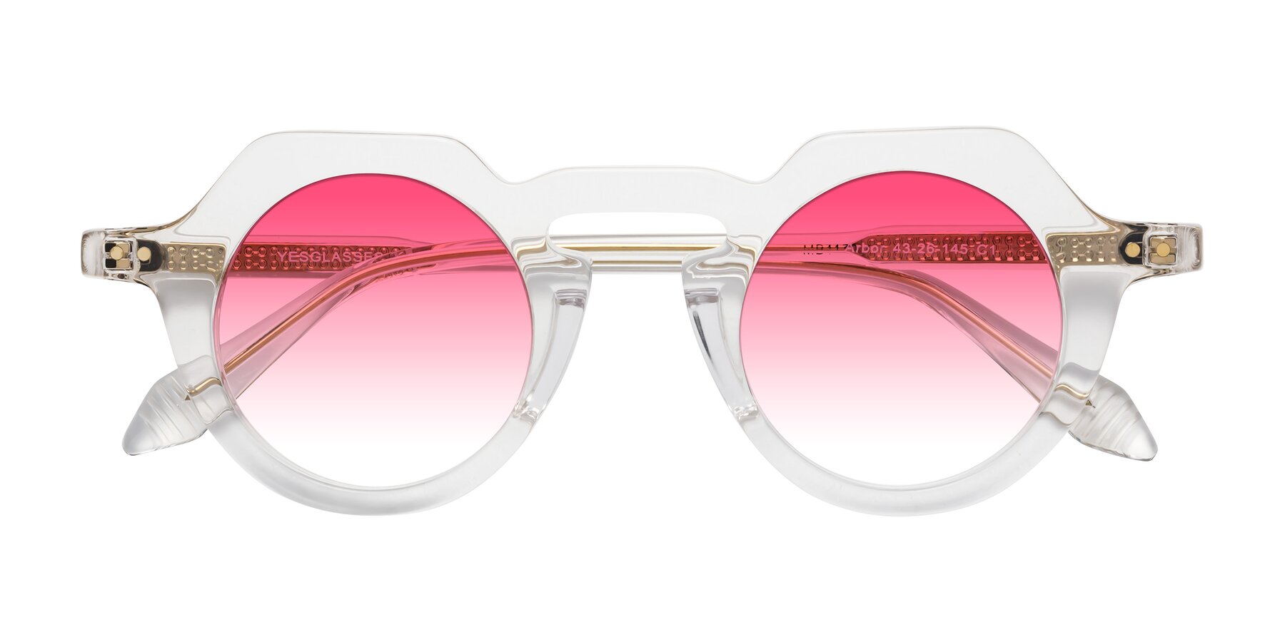 Folded Front of Arbor in Clear with Pink Gradient Lenses