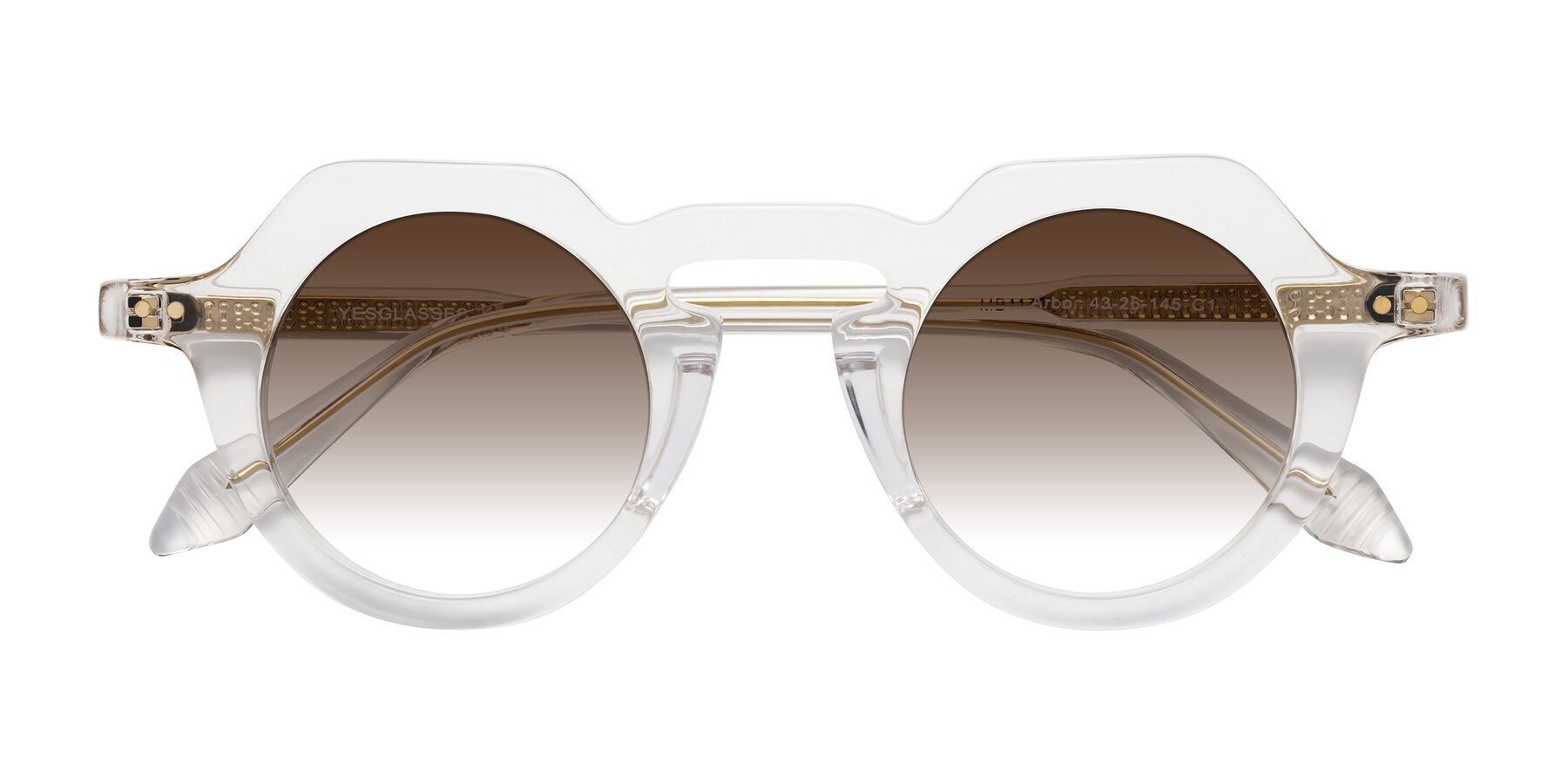 Folded Front of Arbor in Clear with Brown Gradient Lenses