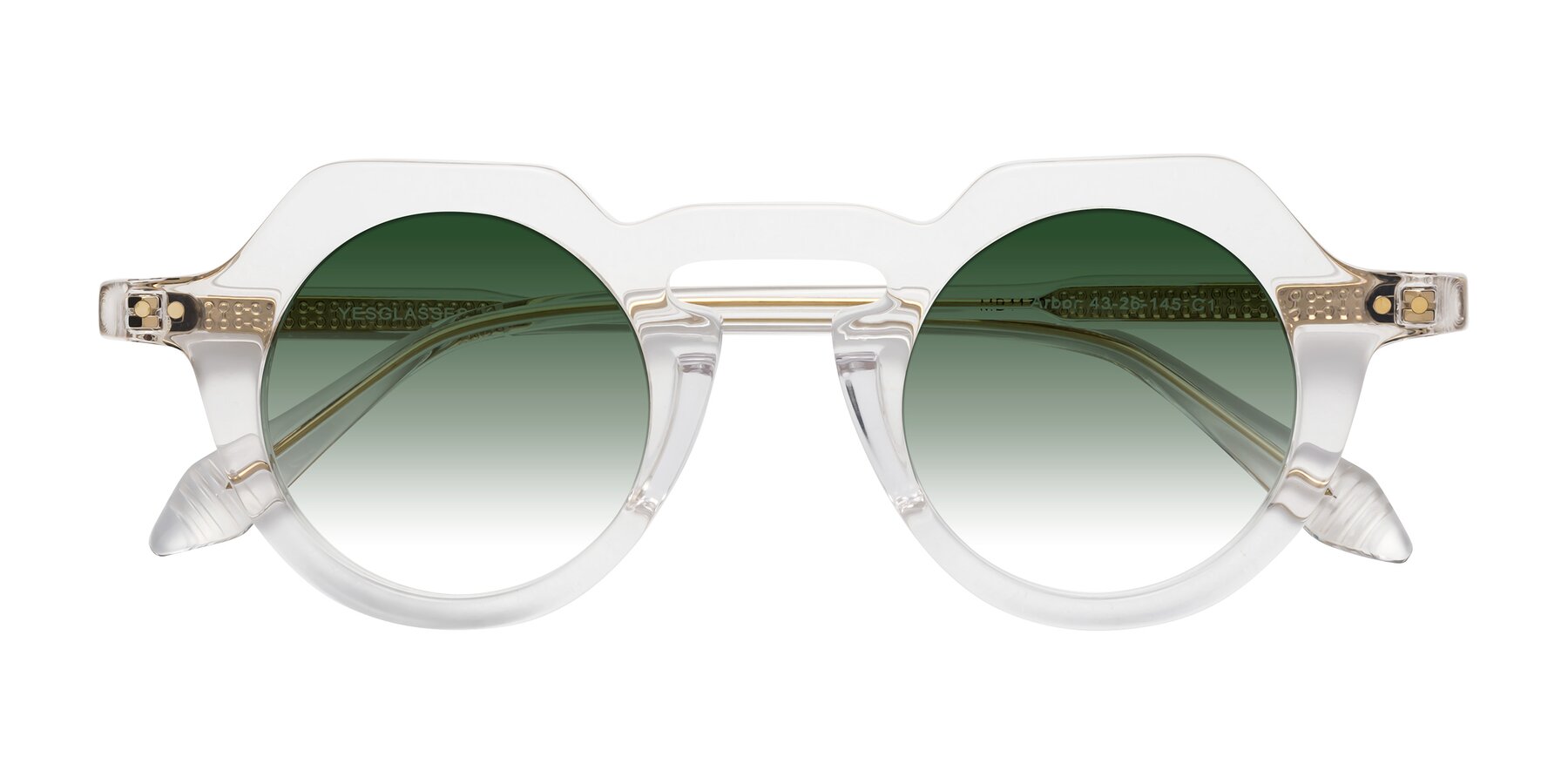 Folded Front of Arbor in Clear with Green Gradient Lenses