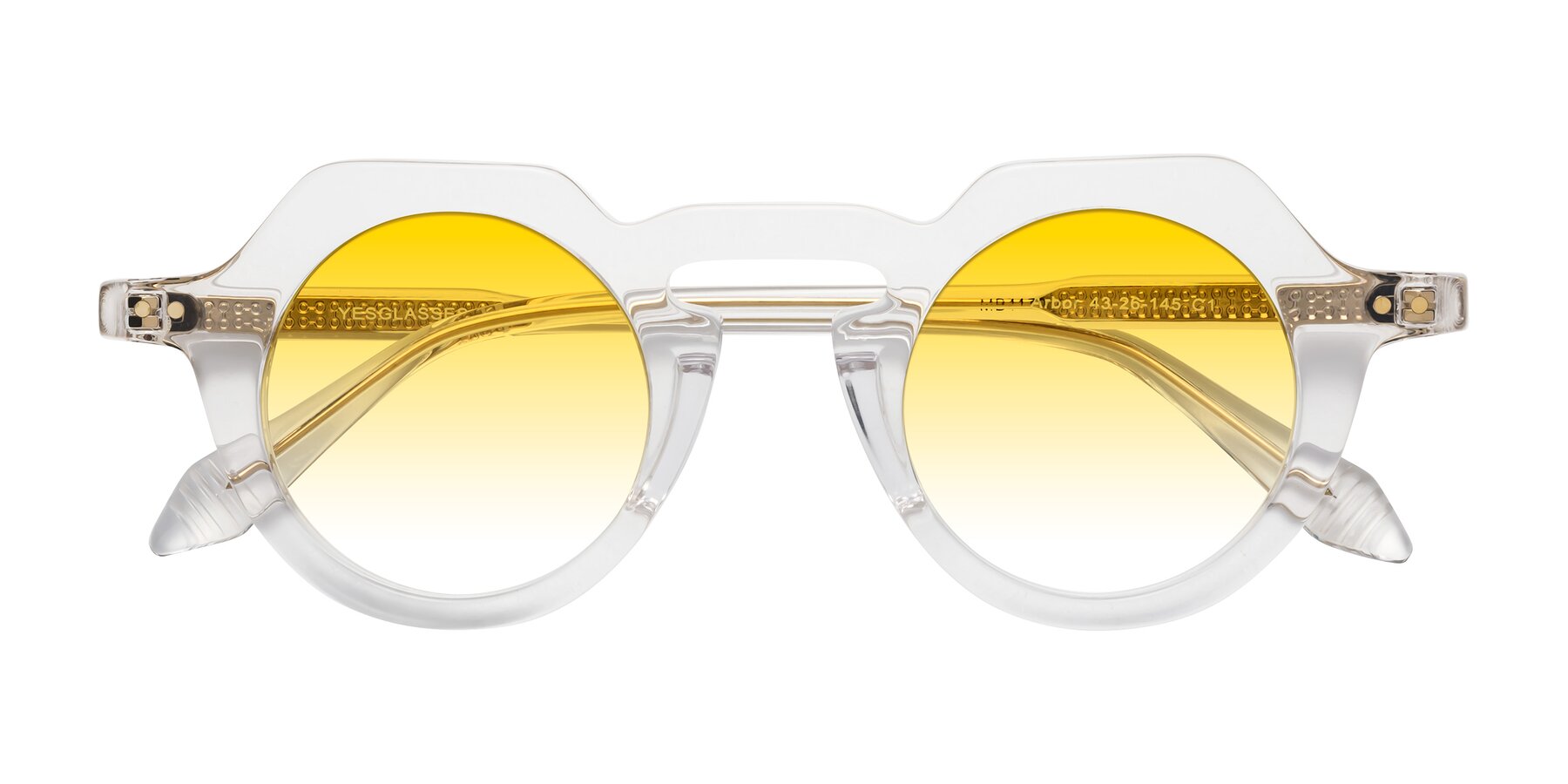 Folded Front of Arbor in Clear with Yellow Gradient Lenses