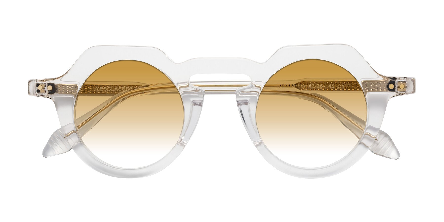 Folded Front of Arbor in Clear with Champagne Gradient Lenses