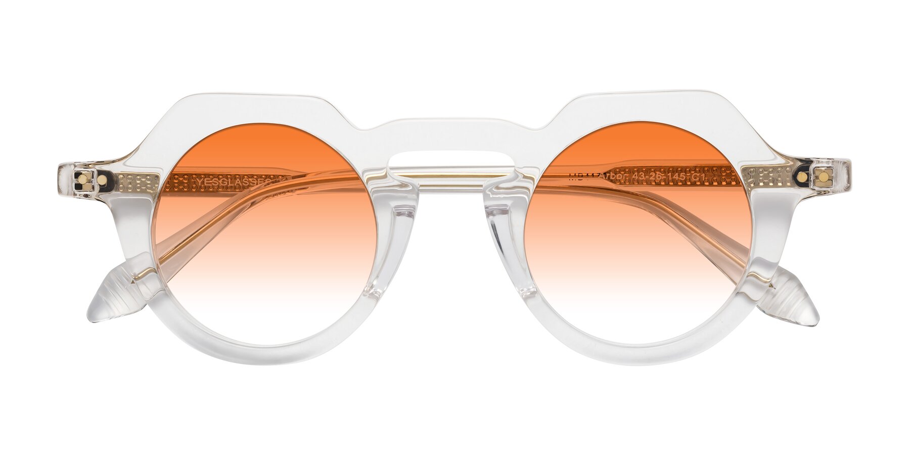 Folded Front of Arbor in Clear with Orange Gradient Lenses