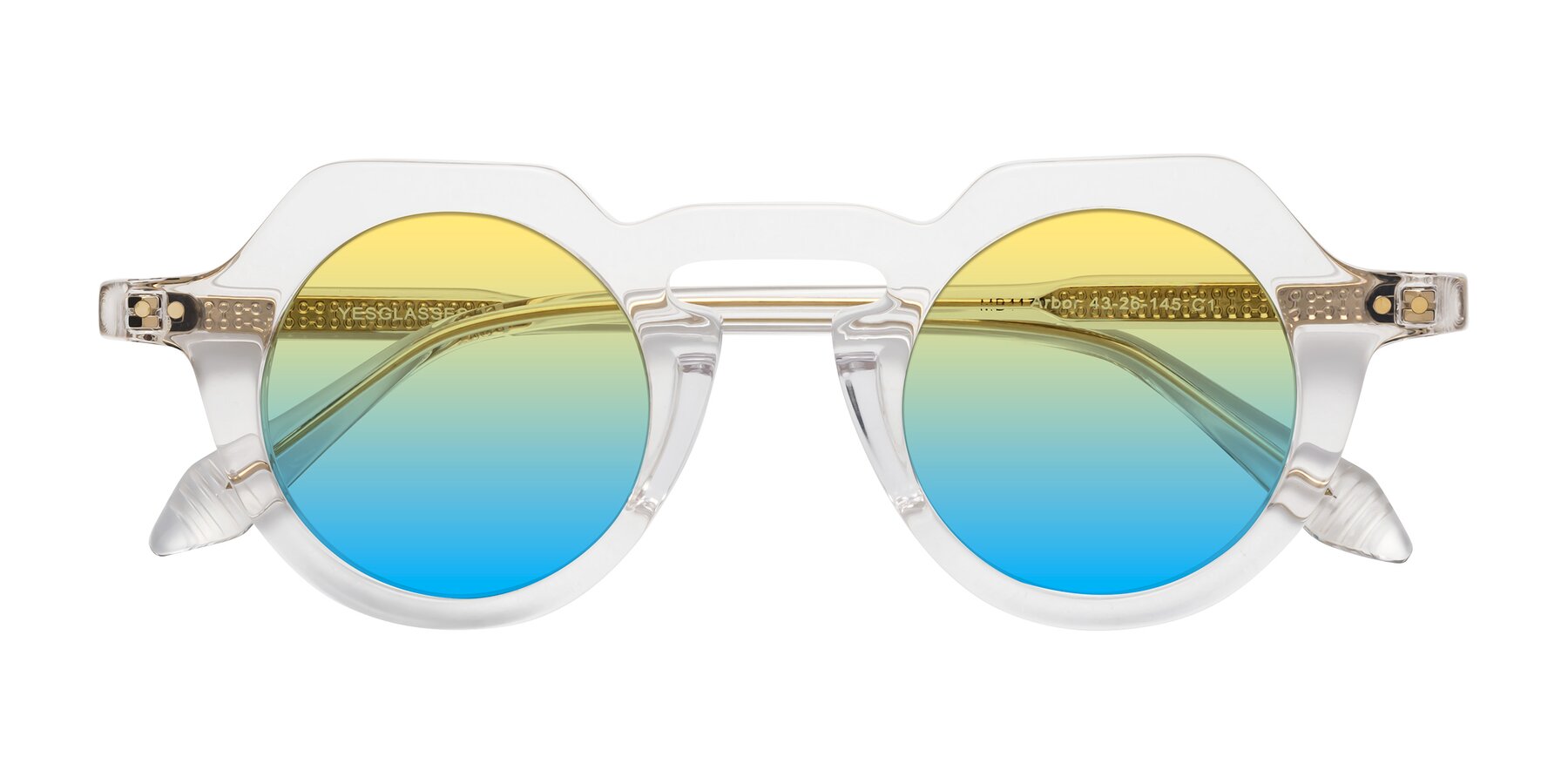 Folded Front of Arbor in Clear with Yellow / Blue Gradient Lenses