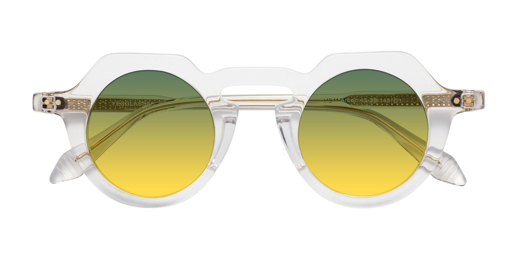 Folded Front of Arbor in Clear with Green / Yellow Gradient Lenses