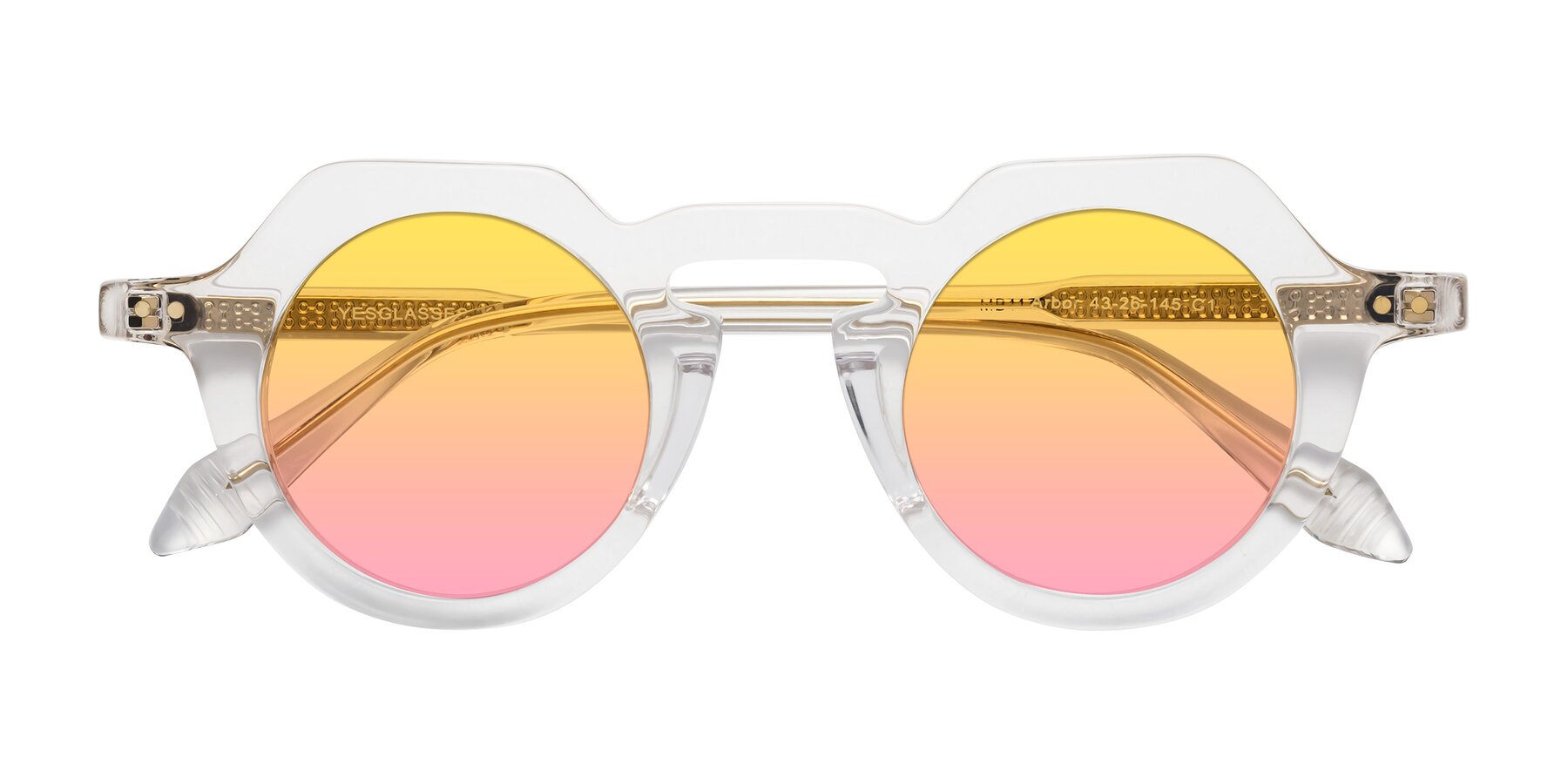 Folded Front of Arbor in Clear with Yellow / Pink Gradient Lenses