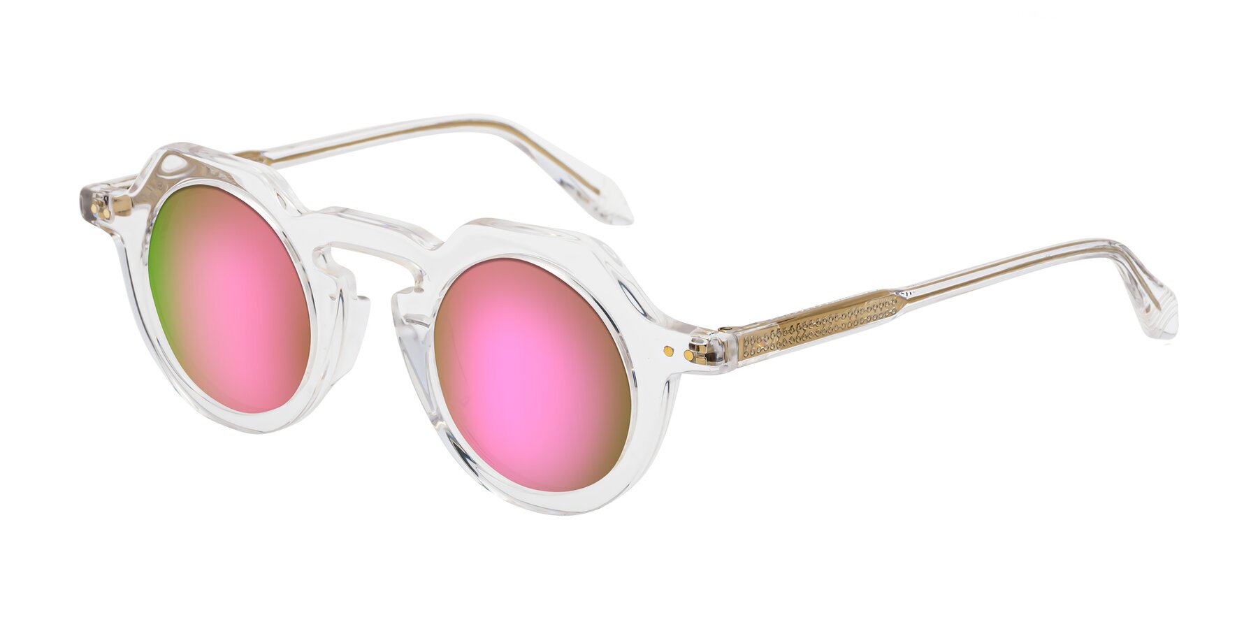 Angle of Arbor in Clear with Pink Mirrored Lenses