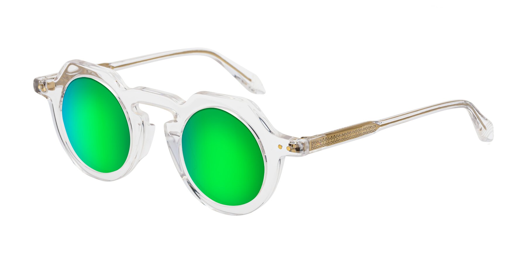 Angle of Arbor in Clear with Green Mirrored Lenses