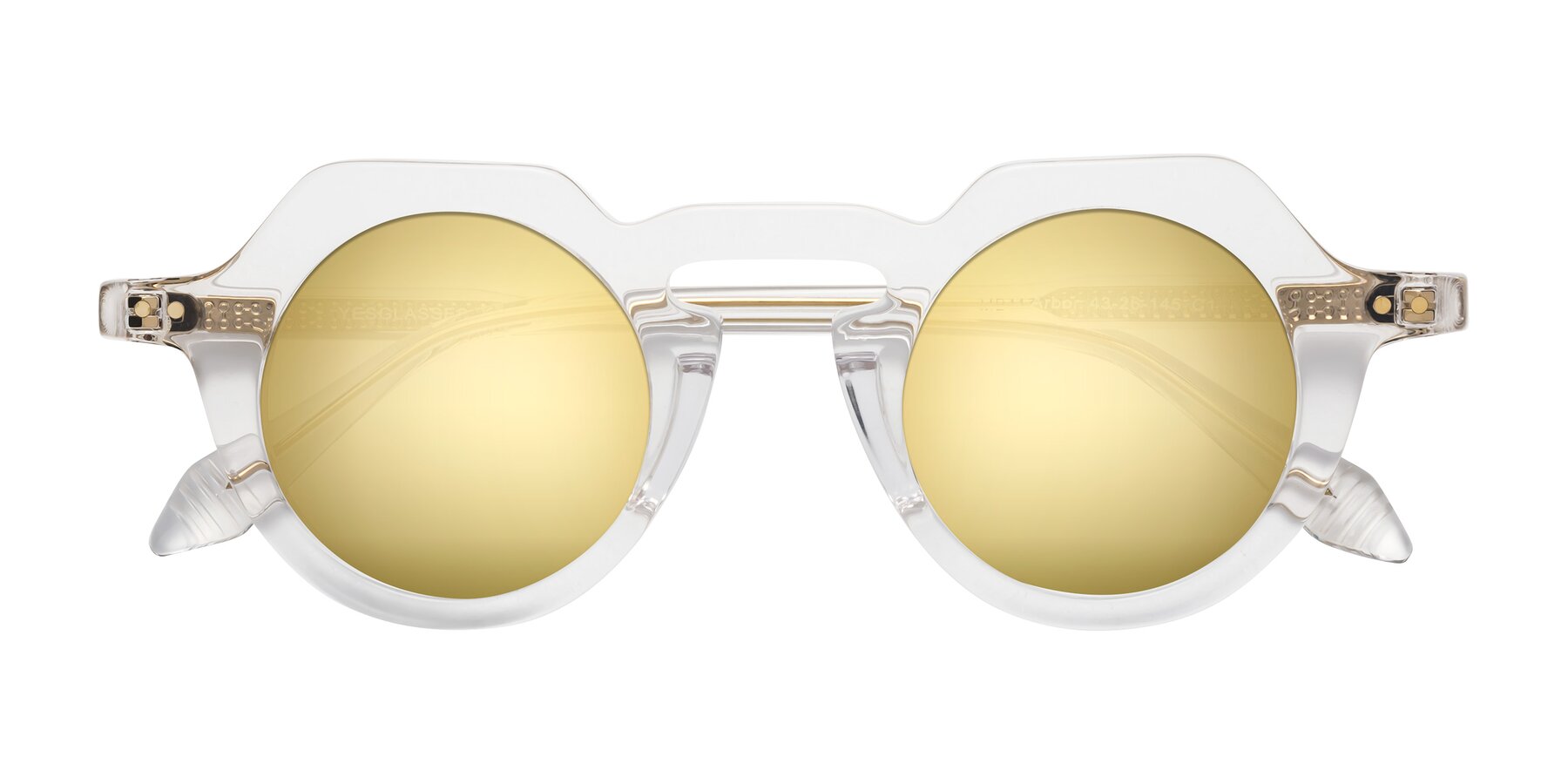 Folded Front of Arbor in Clear with Gold Mirrored Lenses