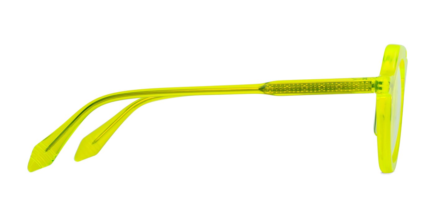 Neon Yellow Keyhole Bridge Retro-Vintage Round Eyeglasses - Arbor