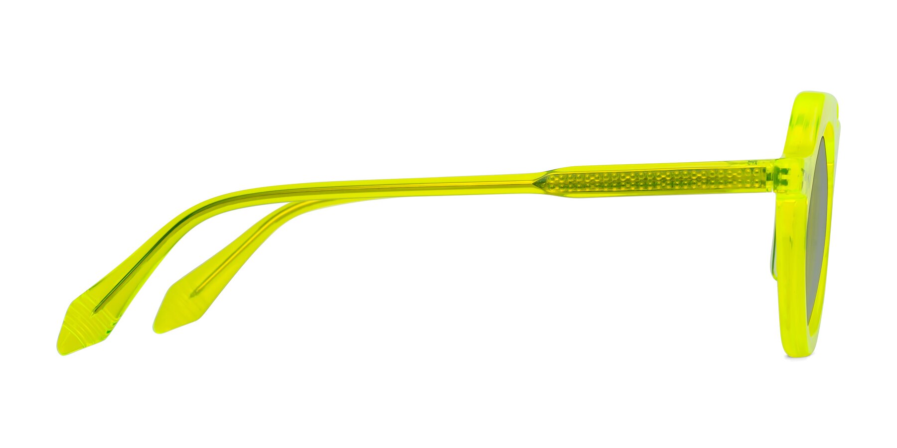 Side of Arbor in Neon Yellow with Light Gray Tinted Lenses