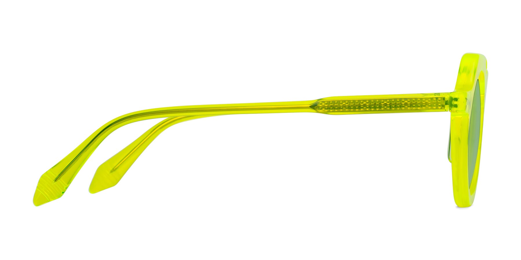 Side of Arbor in Neon Yellow with Medium Green Tinted Lenses