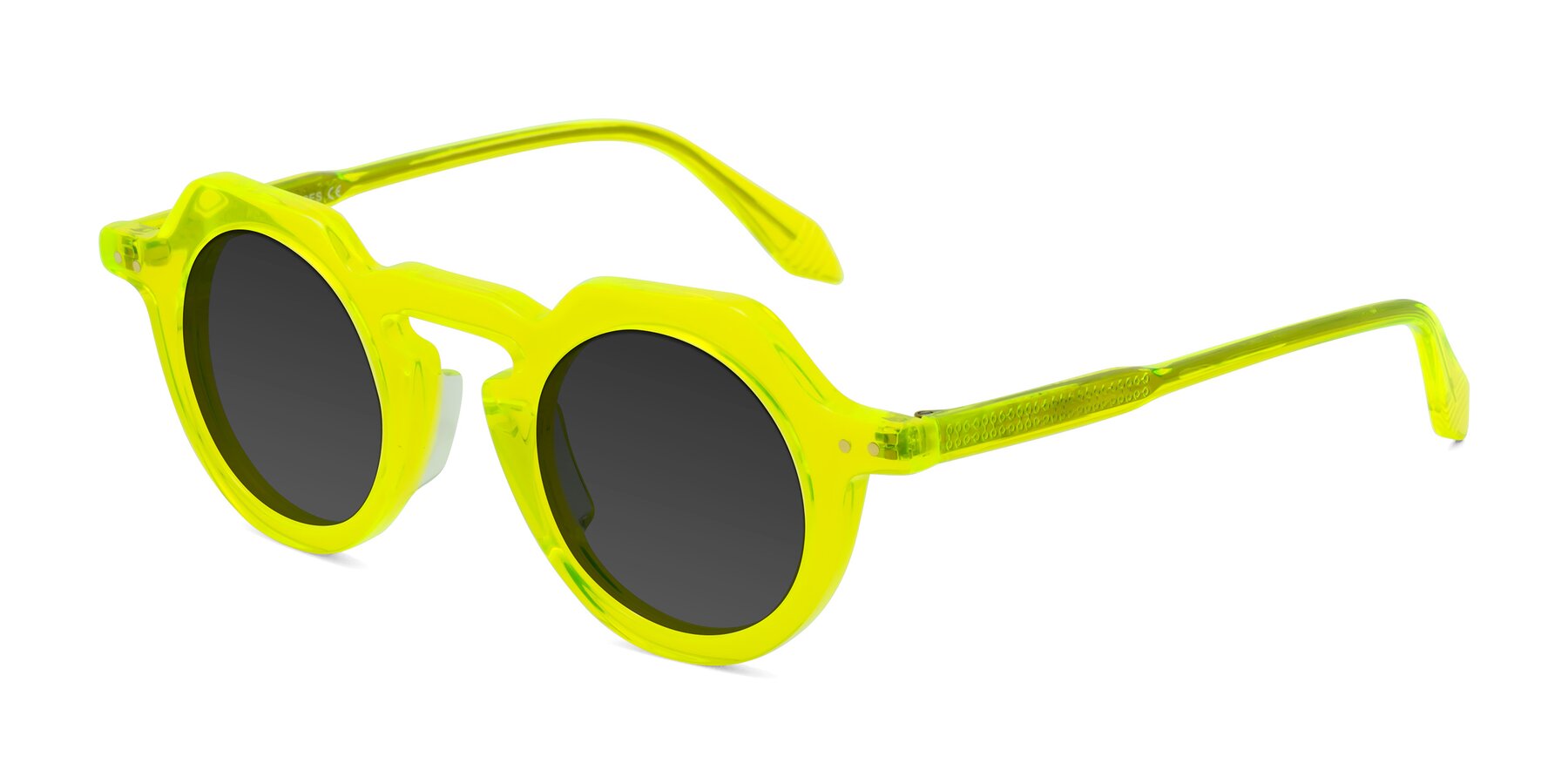 Angle of Arbor in Neon Yellow with Gray Tinted Lenses