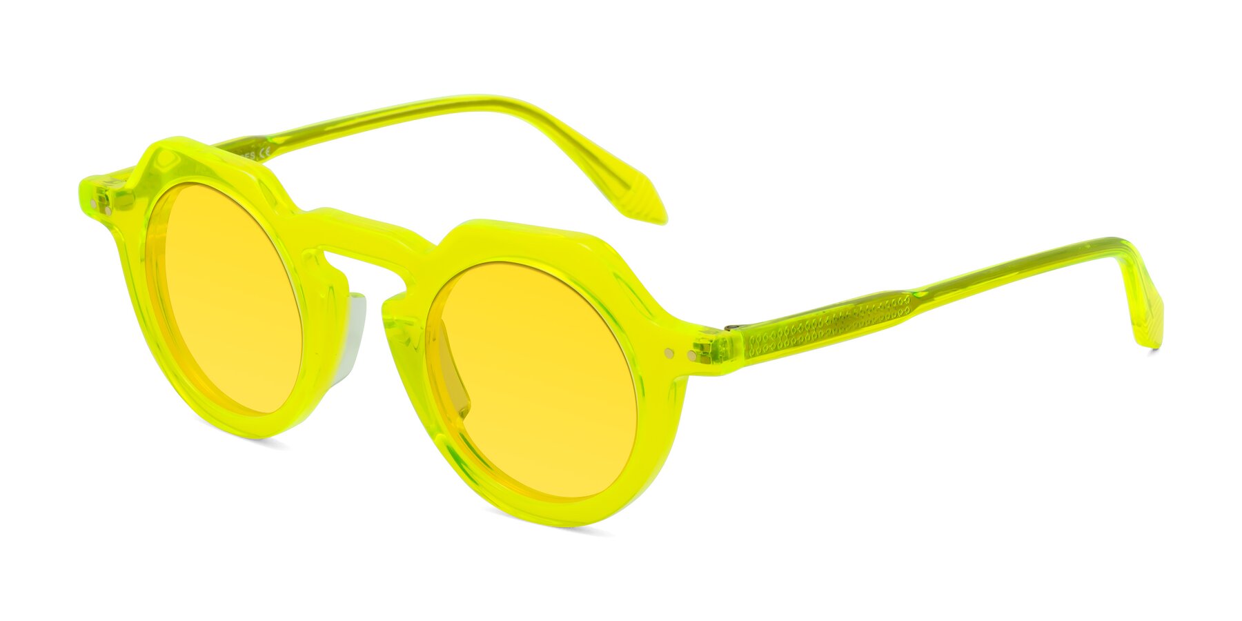 Angle of Arbor in Neon Yellow with Yellow Tinted Lenses